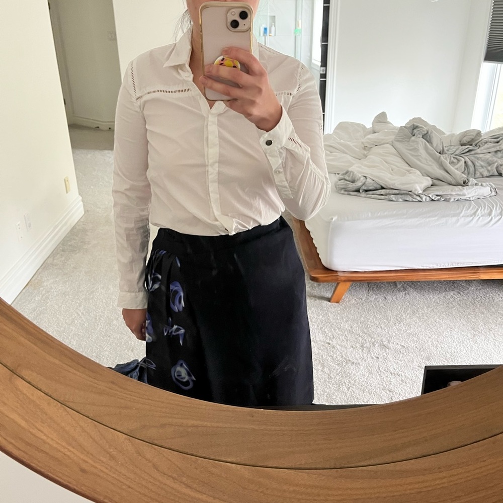 The Kooples White Button Down Shirt with Detail XS